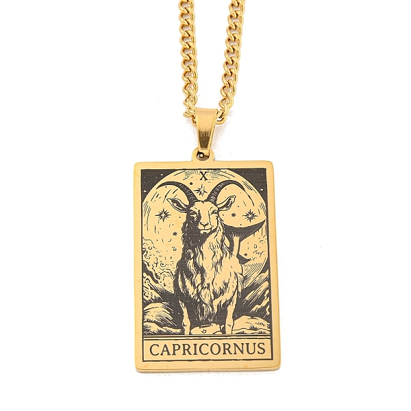 

PandaHall 304 Stainless Steel Tarot Pendant Necklaces, Cable Chain Necklaces, Capricorn, 23.23~24.21 inch(59~61.5cm) 304 Stainless Steel...