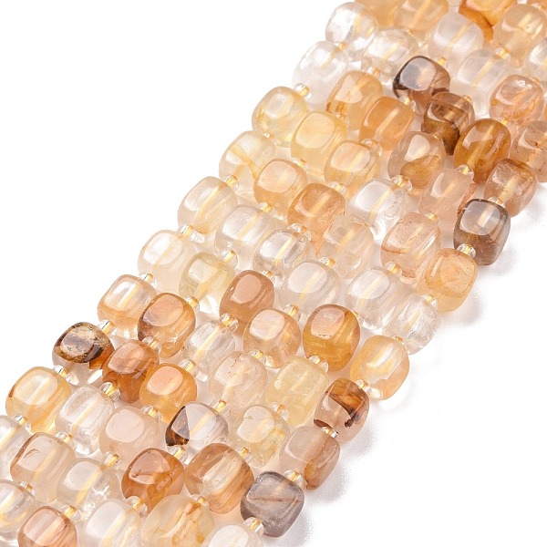 

PandaHall Natural Yellow Hematoid Quartz/Golden Healer Quartz Beads Strands, with Seed Beads, Square, 6~7x6~7x6~7mm, Hole: 1mm, about...