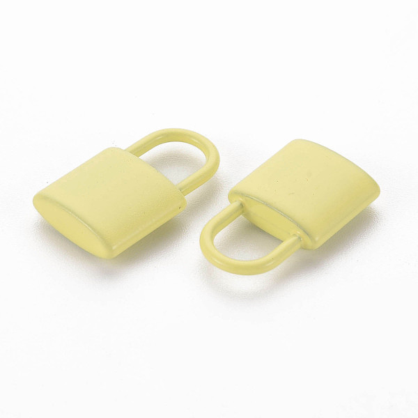 

PandaHall Spray Painted Alloy Pendants, Cadmium Free & Lead Free, Padlock, Light Khaki, 18.5x11x4mm, Hole: 5.5x6mm Alloy Lock