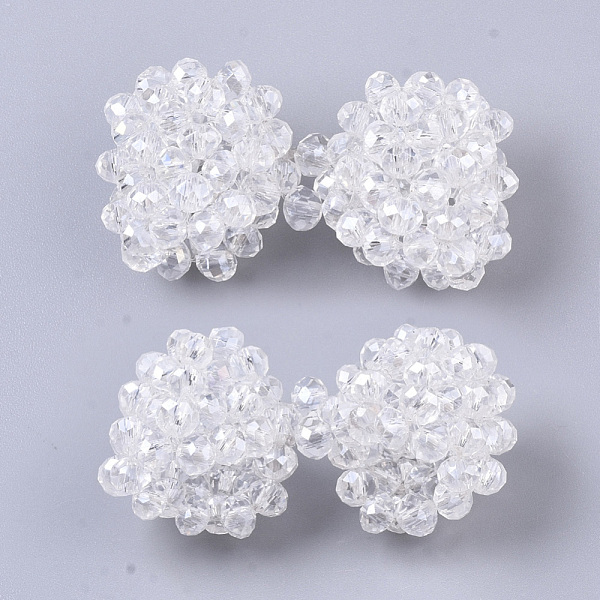 

PandaHall Plating Acrylic Woven Beads, Cluster Beads, Bowknot, Clear, 16.5x32x13mm, Hole: 4x6mm Acrylic Bowknot Clear