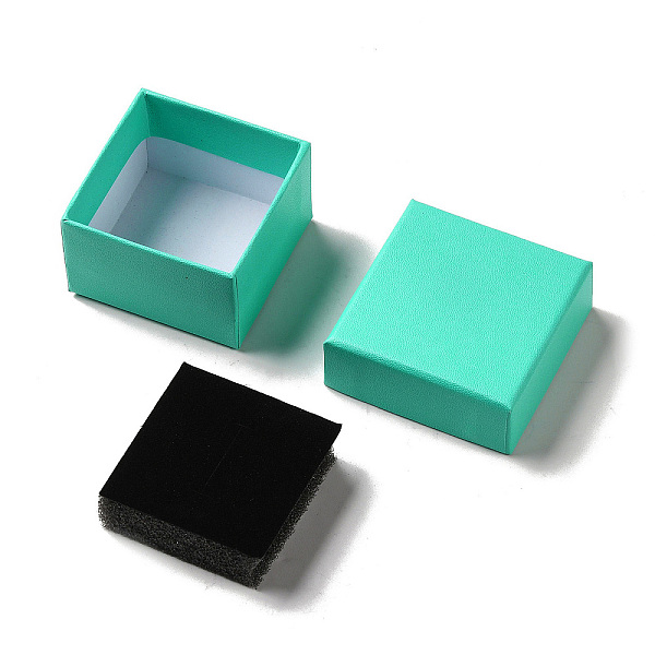 

PandaHall (Defective Closeout Sale: Botton has Black Spot) Cardboard Gift Box Jewelry Set Boxes, for Ring, Earring, with Black Sponge Inside...
