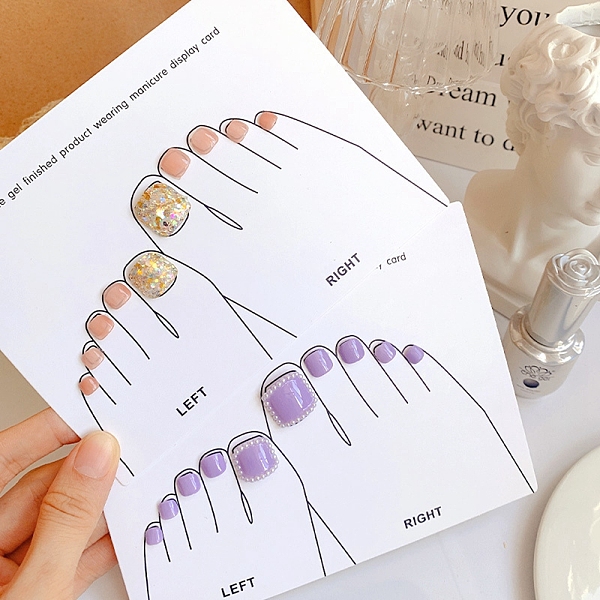 PandaHall Paper Manicure Display Cards, Hand Model Board Nail Art Color Display Card, DIY Nail Art Display Chart Display Tip Tools, Foot...