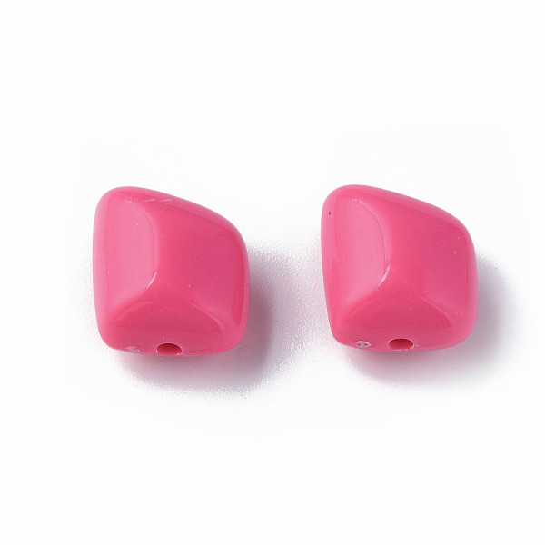 

PandaHall Opaque Acrylic Beads, Polygon, Deep Pink, 17.5x15.5x11mm, Hole: 2mm, about 230pcs/500g Acrylic Polygon