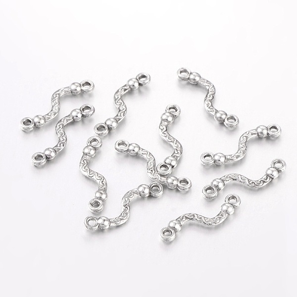 

PandaHall Alloy Bar Links connectors, Lead Free, Nickel Free and Cadmium Free, Twist, Antique Silver Color, about 22.5mm long, 6mm wide, 3mm...