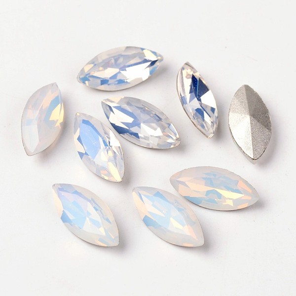 

PandaHall Faceted Horse Eye Glass Pointed Back Rhinestone Cabochons, Grade A, Back Plated, 15x7x4mm Glass Rhinestone Horse Eye Multicolor
