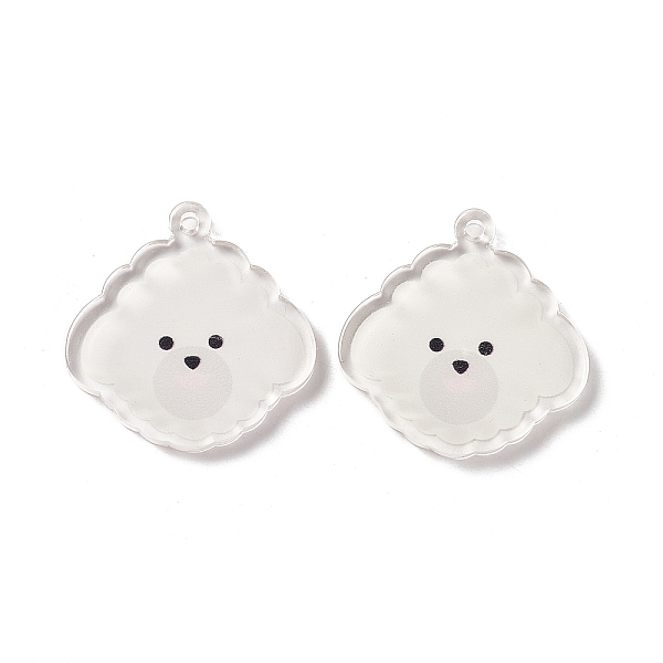 

PandaHall Transparent Acrylic Pendants, Dog, White, 36.5x36x3.5mm, Hole: 2.5mm Acrylic Dog White