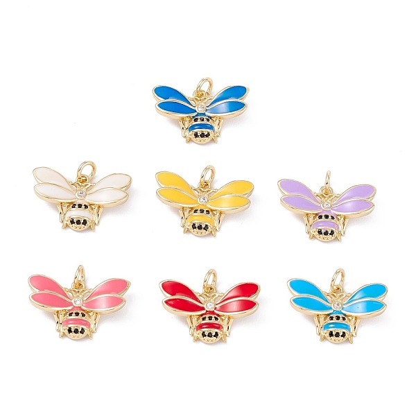 

PandaHall Brass Micro Pave Cubic Zirconia Pendants, with Enamel, Real 18K Gold Plated, Long-Lasting Plated, Bug, Mixed Color, 13x20.5x4mm..., Multicolor