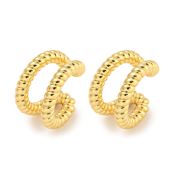 

PandaHall Brass Cuff Earrings for Women, Real 18K Gold Plated, 14.5x9mm Brass
