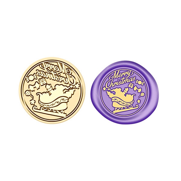 

PandaHall Christmas Series Wax Seal Brass Stamp Head, for Wax Seal Stamp, Golden, Sleigh, 25x15mm, Inner Diameter: 7mm Brass Sleigh