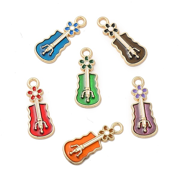 

PandaHall Alloy Enamel Pendants, Mixed Color, Guitar Charm, Golden, 25.5x10.5x1.5mm, Hole: 2.5mm Alloy+Enamel Musical Instruments Multicolor