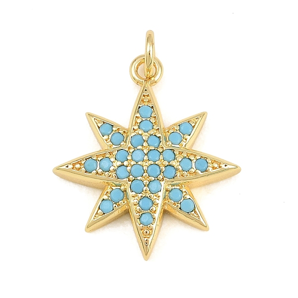 Colgantes de circonita cúbica azul cielo con micro pavé de latón