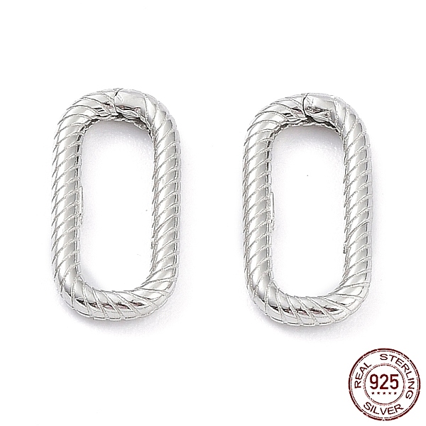 

PandaHall Rhodium Plated 925 Sterling Silver Spring Gate Rings, Oval, Platinum, 17.5x8.5x2mm, Inner Diameter: 13x5mm Sterling Silver