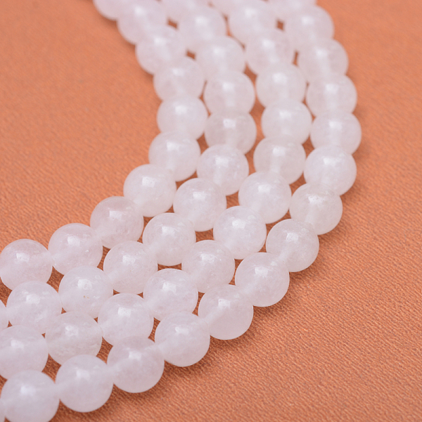 

PandaHall Round Natural White Jade Bead Strands, White, 6mm, Hole: 1mm, about 65pcs/strand, 15.7 inch White Jade Round White