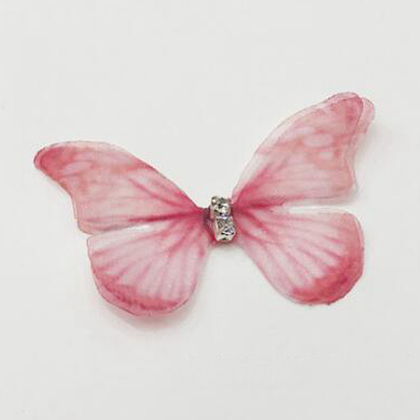 

PandaHall Double Layered Organza Accessories, 3D Butterfly, with Rhinestone, for Earring, Hair Clips, Jewelry Making, Indian Red, 40x40x3mm...