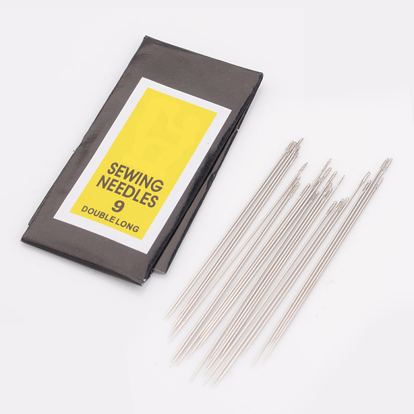 

PandaHall Iron Sewing Needles, Darning Needles, Platinum, 0.5mm thick, 52mm long, hole: 0.35mm, 25pcs/bag Iron