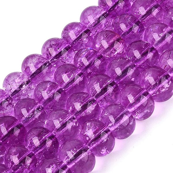 Crackle Transparent Glass Beads Strands