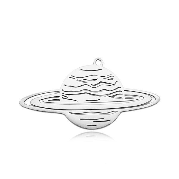 

PandaHall 201 Stainless Steel Pendants, Laser Cut, Planet, Stainless Steel Color, 22x43x1mm, Hole: 1.6mm 201 Stainless Steel Planet