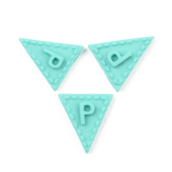 

PandaHall Opaque Resin Cabochons, Triangle with Letter.P, Turquoise, 20x18x4.5mm Resin Letter P Green