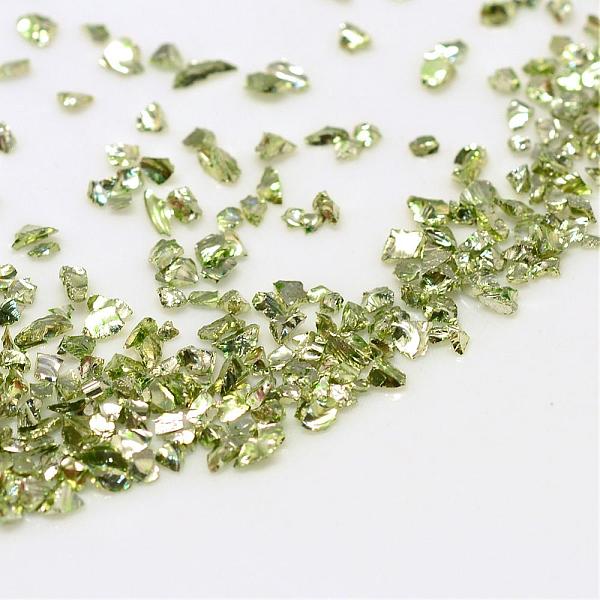 

PandaHall Piezo Glass Beads, No Hole Beads, Chip, Green Yellow, 1.5~2x1.5~2mm, about 440~450g/bag Glass Chip Green