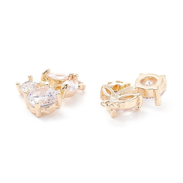 

PandaHall Rack Plating Brass Cubic Zirconia Charms, Long-Lasting Plated, Cherry, Light Gold, 14x8.5x3mm, Hole: 1.2mm Brass+Cubic Zirconia..., Clear
