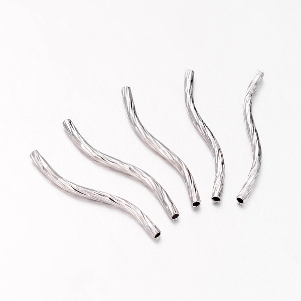

PandaHall Carved Brass Tube Beads, Platinum, 29x2mm, Hole: 1mm Brass Tube