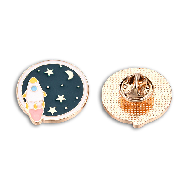 

PandaHall Rocket with Planet Enamel Pin, Light Gold Plated Alloy Cartoon Badge for Backpack Clothes, Nickel Free & Lead Free, Dark Slate...