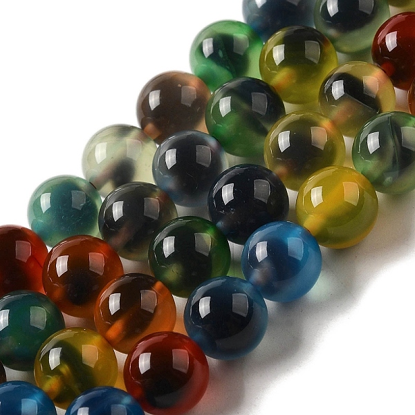 

PandaHall Natural Runny Agate Beads Strands, Round, Mixed Color, 8mm, Hole: 1mm, about 48pcs/strand, 15.16''(38.5cm) Natural Agate Round..., Multicolor