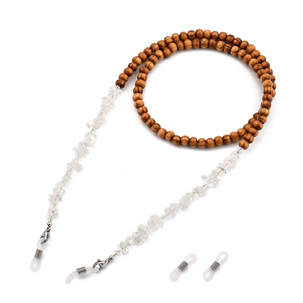 

PandaHall Eyeglasses Chains, Neck Strap for Eyeglasses, with Natural Wood Beads, Glass Beads, Chip Natural Quartz Crystal Beads, 304...