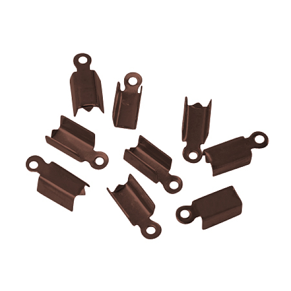 

PandaHall Iron Folding Crimp Ends, Fold Over Crimp Cord Ends, Red Copper, 13.5x5x4mm, Hole: 1mm, inner measure: 4mm wide Iron