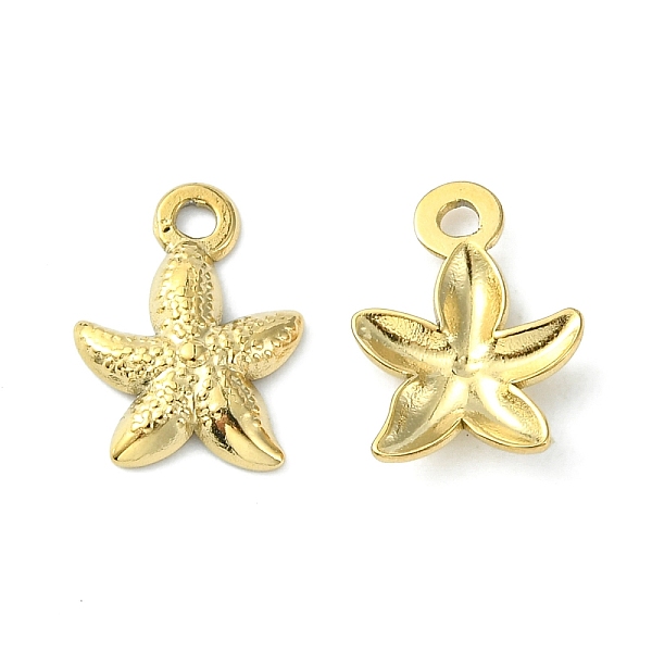 

PandaHall 304 Stainless Steel Charms, Starfish Charms, Real 14K Gold Plated, 13.5x10x2.3mm, Hole: 1.5mm 304 Stainless Steel Starfish