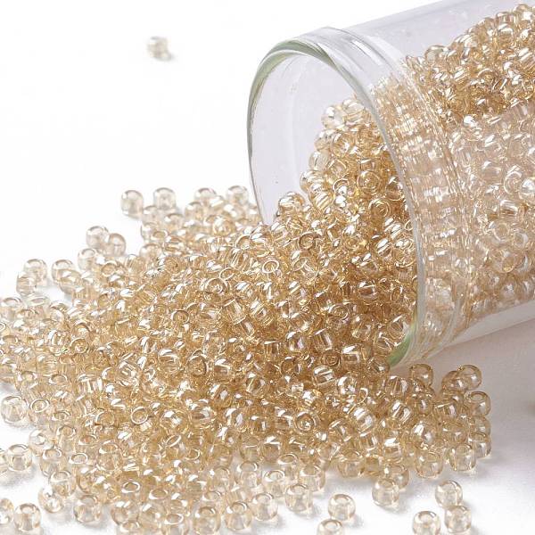 

PandaHall TOHO Round Seed Beads, Japanese Seed Beads, (629) Pale Honey Luster, 11/0, 2.2mm, Hole: 0.8mm, about 1110pcs/10g Glass Brown