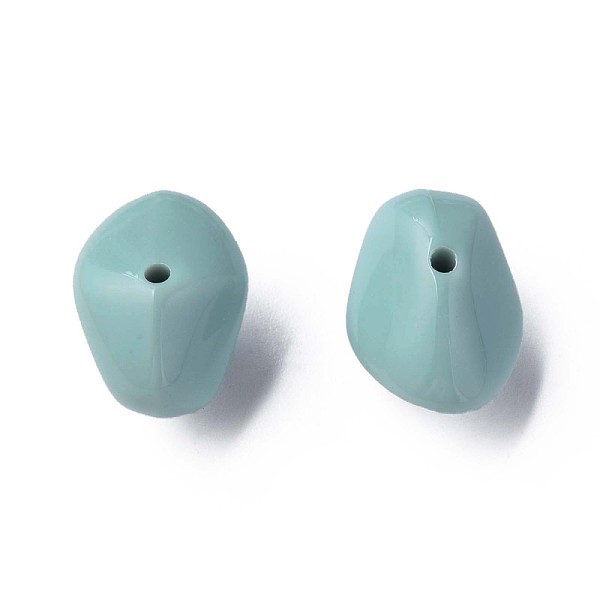 

PandaHall Opaque Acrylic Beads, Nuggets, Aqua, 12.5x18x13mm, Hole: 1.6mm, about 360pcs/500g Acrylic Nuggets Cyan