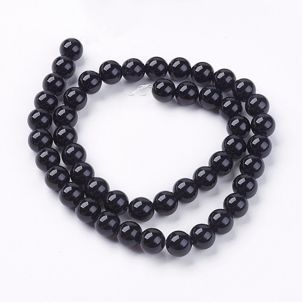 Natural Black Onyx Round Beads Strand