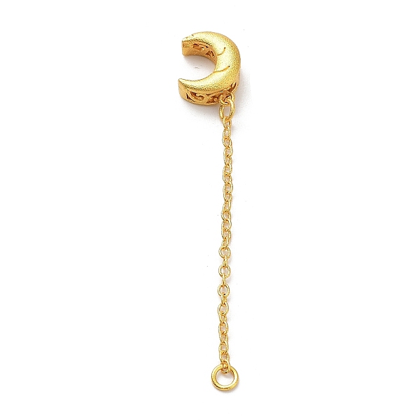 

PandaHall Brass Cable Chain Extender, End Chains with Chain Tabes, Golden, Moon, 60x2mm, Hole: 3mm Brass Moon