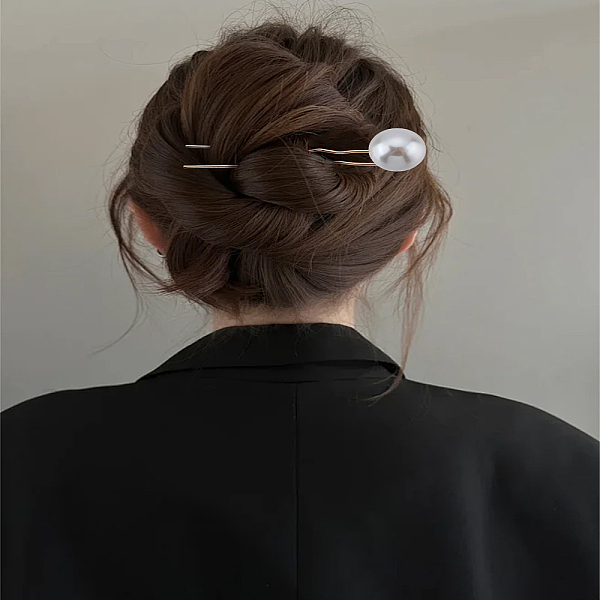 2個2スタイル亜鉛合金とABSパールヘアピン