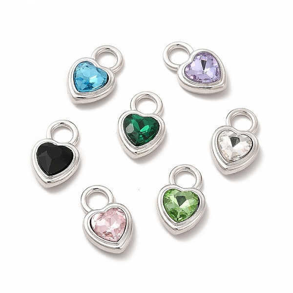 

PandaHall Rack Plating Alloy with Glass Pendants, Platinum, Heart Charms, Cadmium Free & Nickel Free & Lead Free, Mixed Color, 18.5x12x5.5mm..., Multicolor