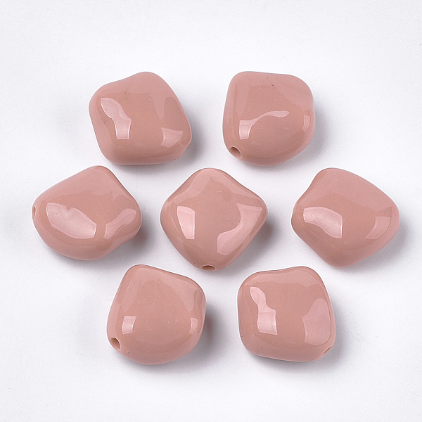 

PandaHall Acrylic Beads, Nuggets, Salmon, 23.5x23x12.5mm, Hole: 2.5mm, about 125pcs/500g Acrylic Nuggets Red