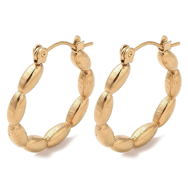 

PandaHall Oval Bubble 201 Stainless Steel Half Hoop Earrings for Women, with 304 Stainless Steel Pin, Golden, 24x3mm 201 Stainless Steel...
