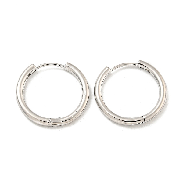 

PandaHall Brass Hoop Earrings, Round, Platinum, 19.5x2mm Brass Round