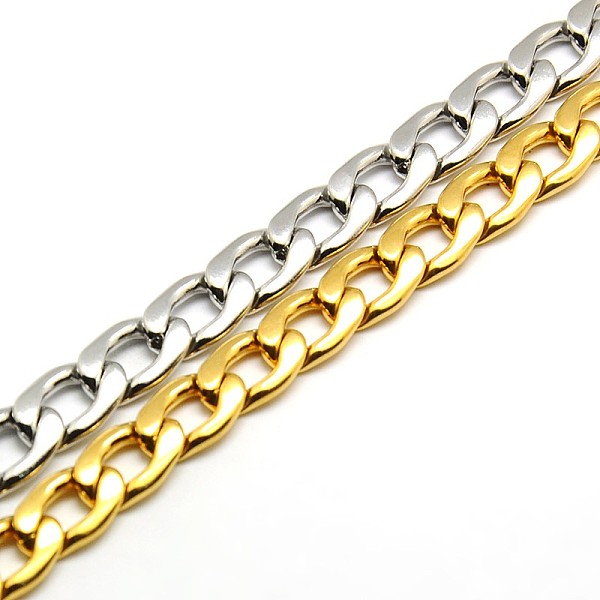 

PandaHall 304 Stainless Steel Curb Chain/Twisted Chain Bracelets, with Lobster Claw Clasps, Mixed Color, 8-1/4 inch(210mm), 8mm 304...
