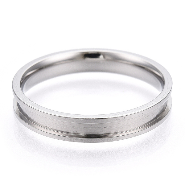 

PandaHall 201 Stainless Steel Grooved Finger Ring Settings, Ring Core Blank, for Inlay Ring Jewelry Making, Stainless Steel Color, Inner...