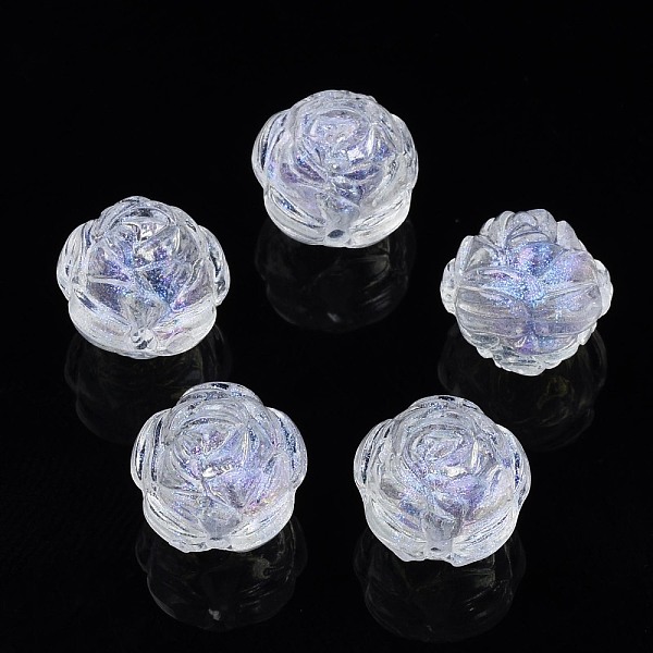 

PandaHall Transparent Acrylic Beads, Glitter Powder, Flower, Clear, 10x10x10mm, Hole: 1.4mm Acrylic Flower Clear