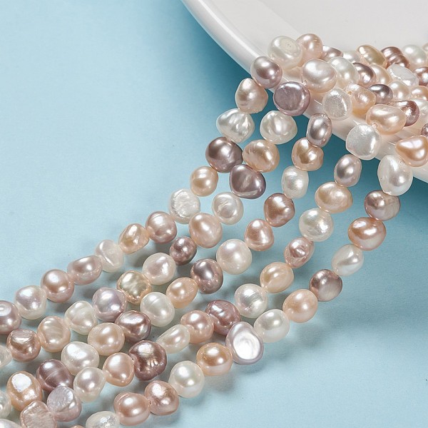 

PandaHall Natural Cultured Freshwater Pearl Beads Strands, Two Sides Polished, Nuggets, Seashell Color, 4~7x6~8x3.5~5mm, Hole: 0.6mm, about...