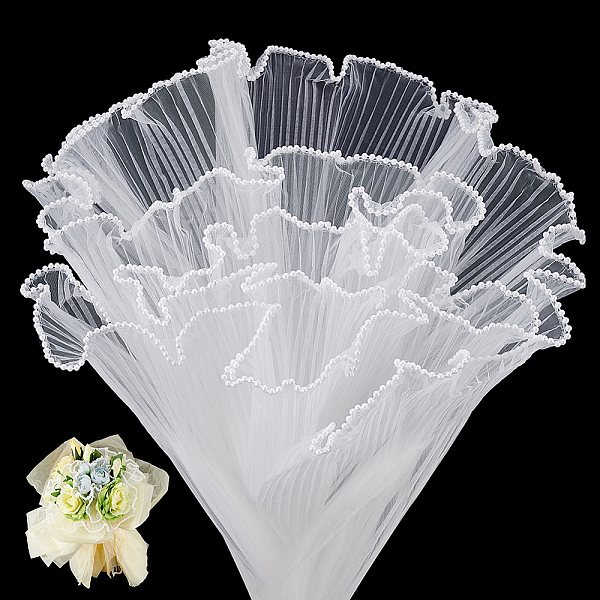

PandaHall PH 2Pcs 8.75 Yards Flower Wrapping Paper White Flower Wrap Bouquet Wrapping Net Floral Packaging Mesh Wrap Roll with Double...