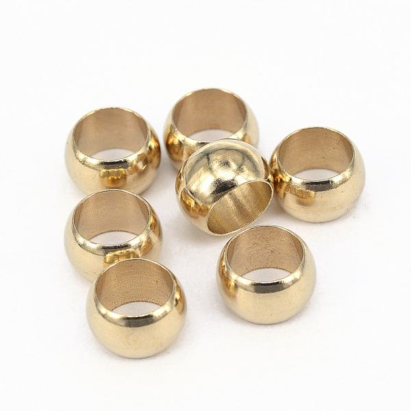 

PandaHall Brass Spacer Beads, Nickel Free, Ring, Unplated, 9x5.5mm, Hole: 6.5mm Brass Ring