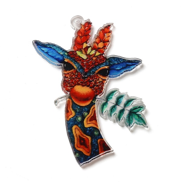 

PandaHall Acrylic Pendants, Animals, Giraffe, 42x30.5x1.7mm, Hole: 1.6mm Acrylic Giraffe