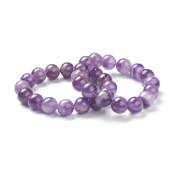 

PandaHall Natural Amethyst Beaded Stretch Bracelets, Round, Beads: 12~12.5mm, Inner Diameter: 2-1/8 inch(5.4cm) Amethyst