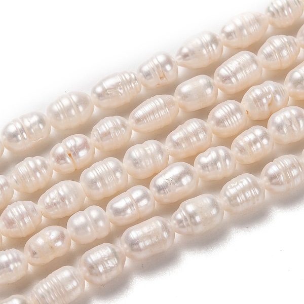 

PandaHall Natural Cultured Freshwater Pearl Beads Strands, Rice, Bisque, 7~8x5~6mm, Hole: 0.8mm, about 43pcs/strand, 13.39 inch(34cm) Pearl..., Orange