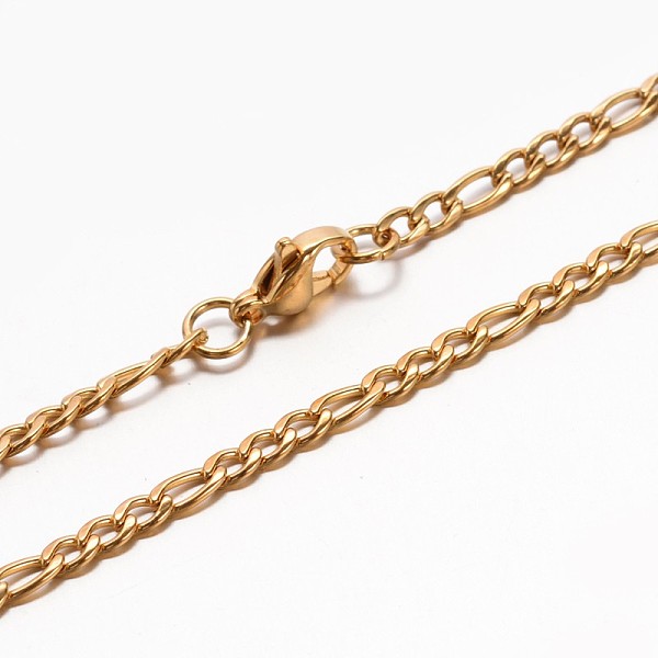 

PandaHall 304 Stainless Steel Mother-Son Figaro Chain Necklaces, with Lobster Claw Clasp, Faceted, Golden, 19.7 inch(50cm) 304 Stainless...
