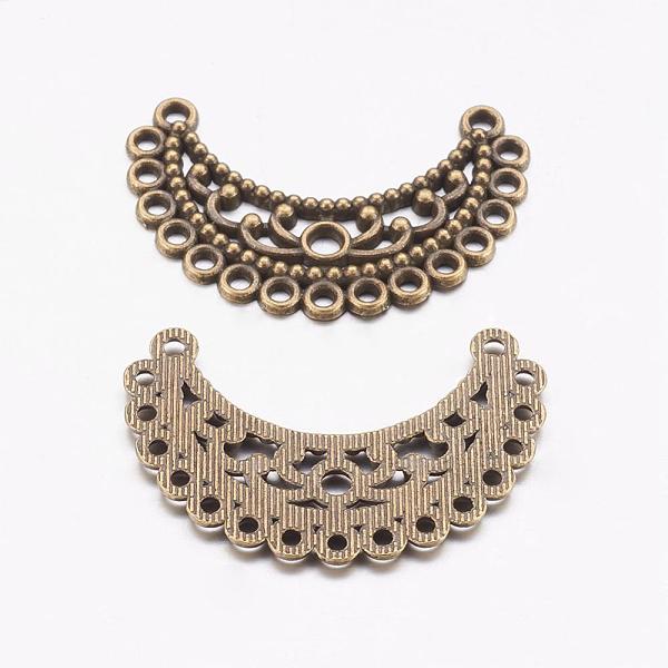 

PandaHall Chandelier Component, Alloy Links, Cadmium Free & Lead Free, Moon, Antique Bronze, about 23.5mm long, 35mm wide, 1.5mm thick, hole...
